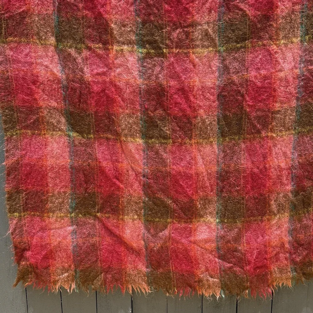 Whitley Willows Leisure Rug Plaid Mohair Wool Throw Blanket Tartan 100X68 Soft